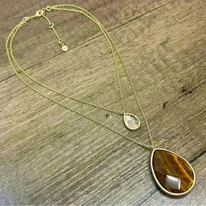 Chloe and Isabel | Gold Plated Double Strand Tiger Eye Convertible Necklace